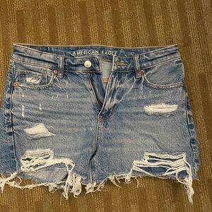 American Eagle Outfitters Distressed Blue Denim Shorts